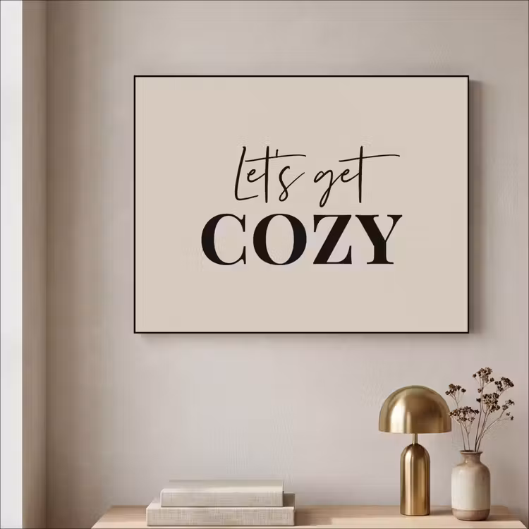 Beige - Winter - Quote - Cozy Textielframe - compleet frame klein -sfeer2