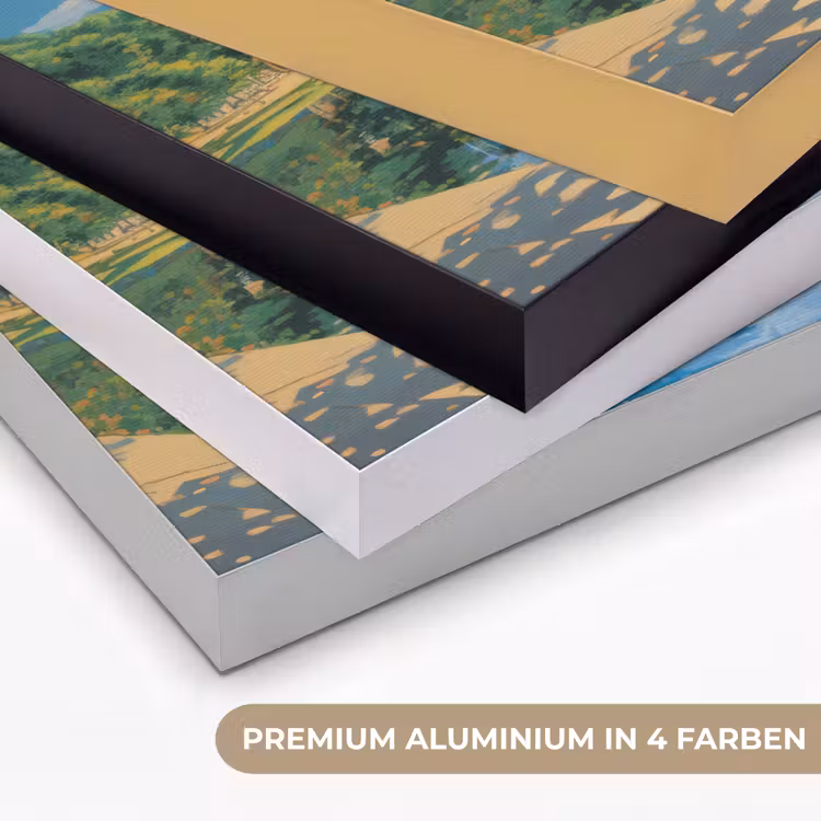 Berg - Skyline - Strand - Water Textielframe zwart klein -USP_kleurenDE