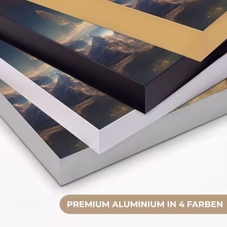 Gebergte - Planeet - Ruimte - Sterren Textielframe zwart klein -USP_kleurenDE