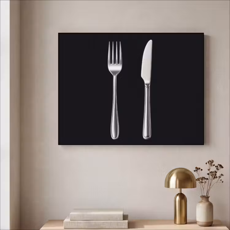 Bestek - Klassiek - Elegant Textielframe zwart klein -sfeer2