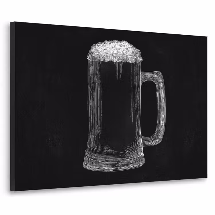 Bierpul - Schuim - Krijttekening Textielframe zwart klein -3d