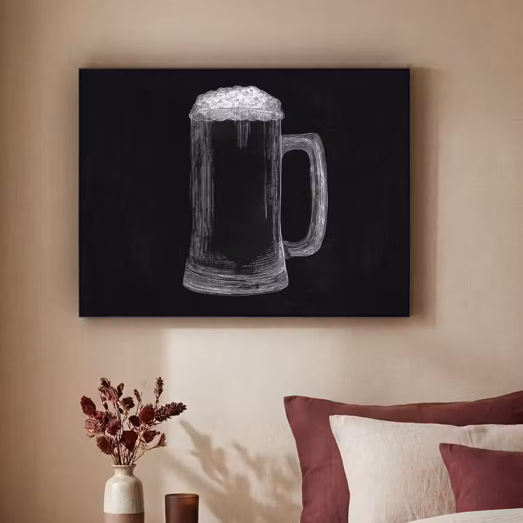 Bierpul - Schuim - Krijttekening Textielframe - compleet frame klein -sfeer1