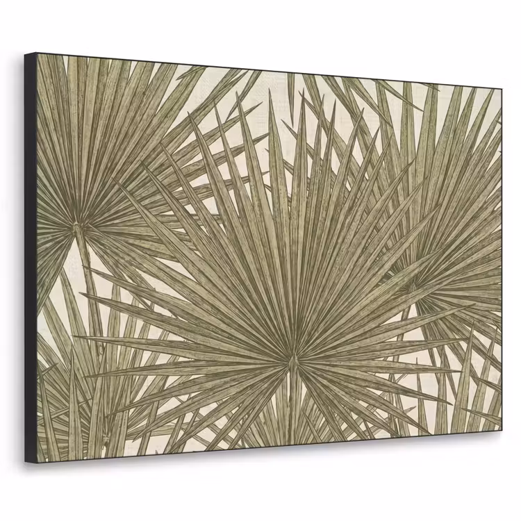 Blad - Tropisch - Patroon - Natuur - Groen Textielframe zwart klein -3d