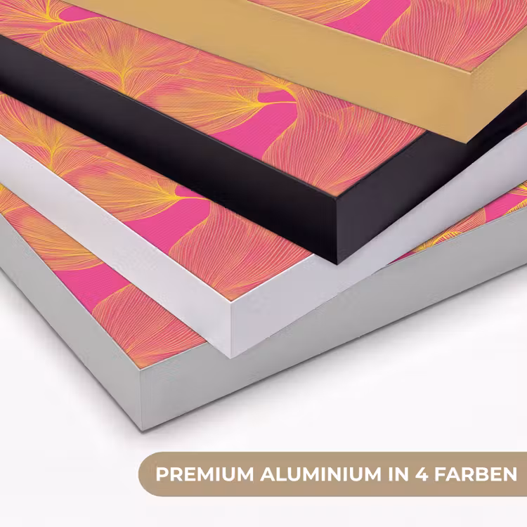 Bladeren - Nerven - Grafisch - Roze Textielframe zwart klein -USP_kleurenDE
