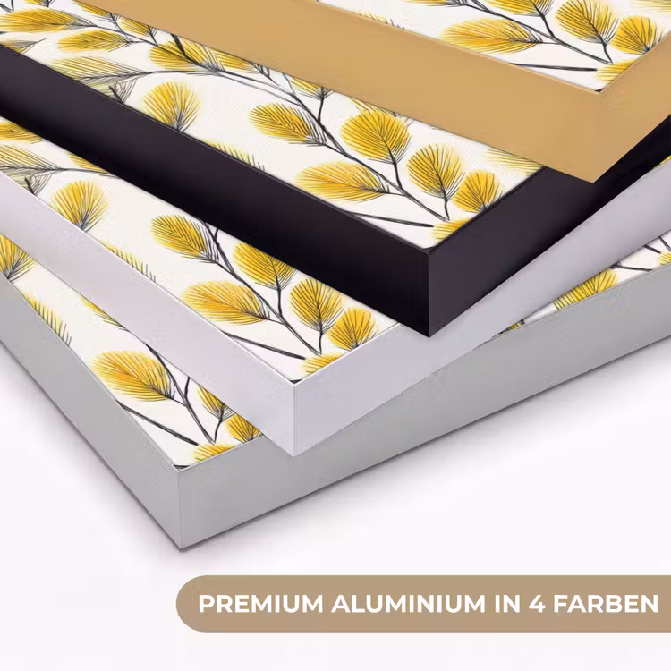 Bladeren - Botanisch - Elegant - Geel - Zwart Textielframe zwart klein 947 -USP_kleurenDE