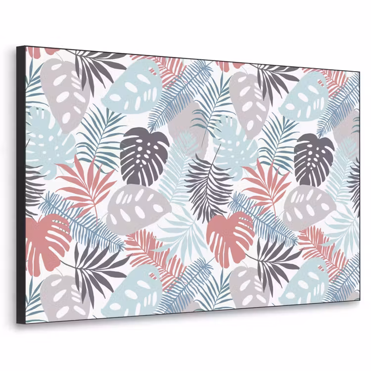Bladeren - Jungle - Pastel - Tropisch Textielframe zwart klein -3d