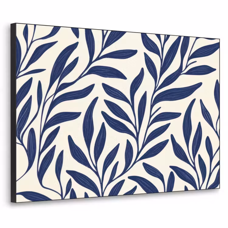 Bladeren - Klimop - Donkerblauw Textielframe - compleet frame klein -3d