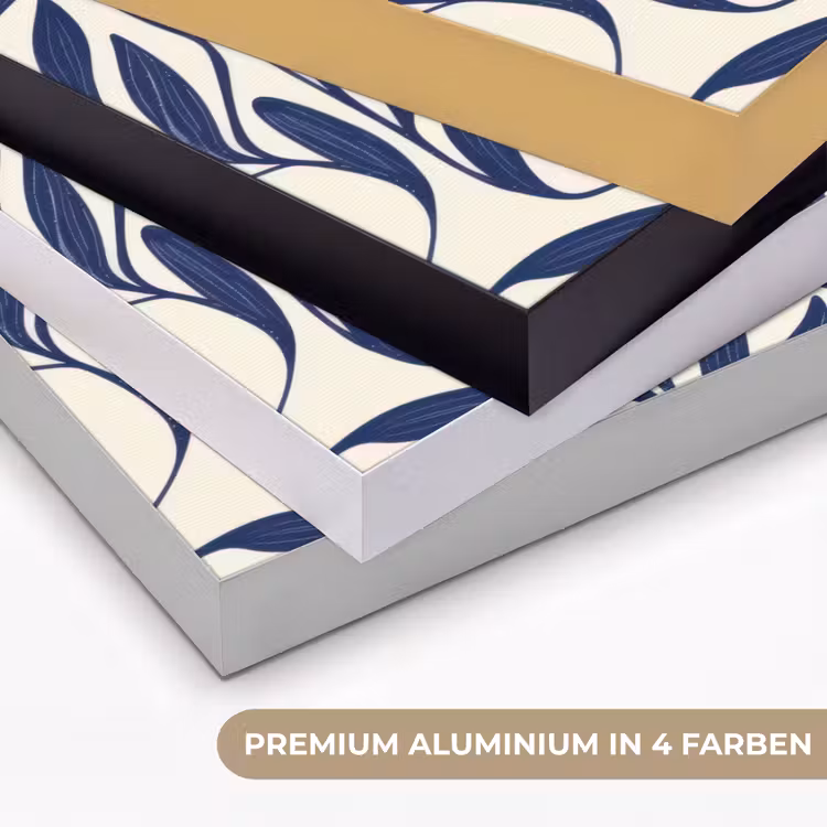 Bladeren - Klimop - Donkerblauw Textielframe zwart klein -USP_kleurenDE