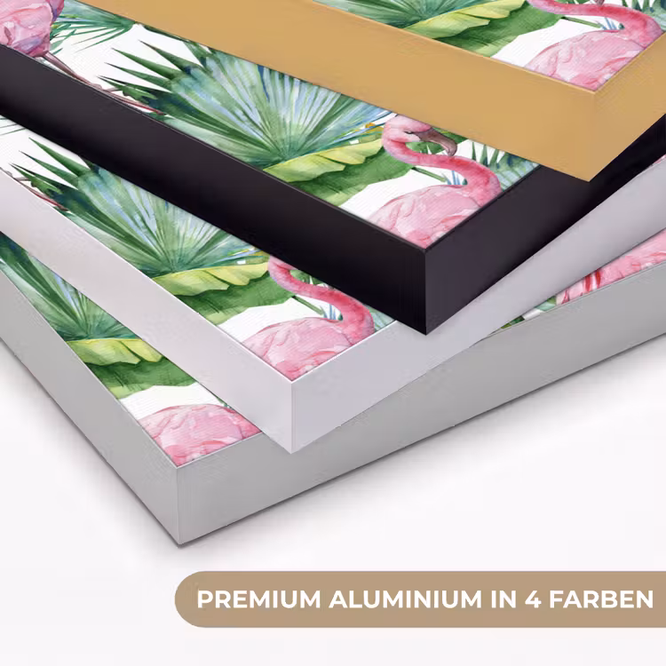 Bladeren - Flamingo - Bloemen - Jungle Textielframe zwart klein -USP_kleurenDE