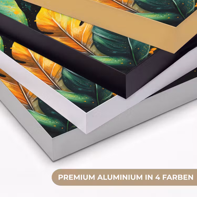 Bladeren - Groen - Geel - Verf - Jungle Textielframe zwart klein -USP_kleurenDE