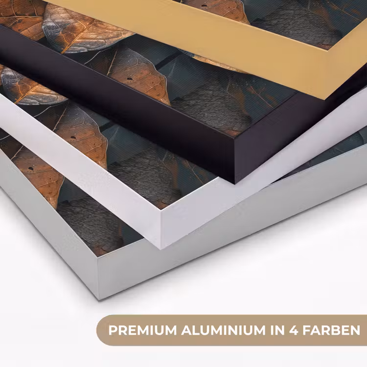 Bladeren - Herfst - Grijs - Natuur Textielframe zwart klein -USP_kleurenDE