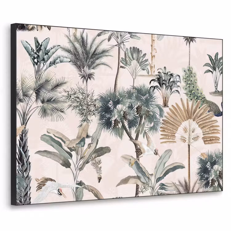 Bladeren - Monstera - Jungle - Tropical Textielframe zwart klein -3d