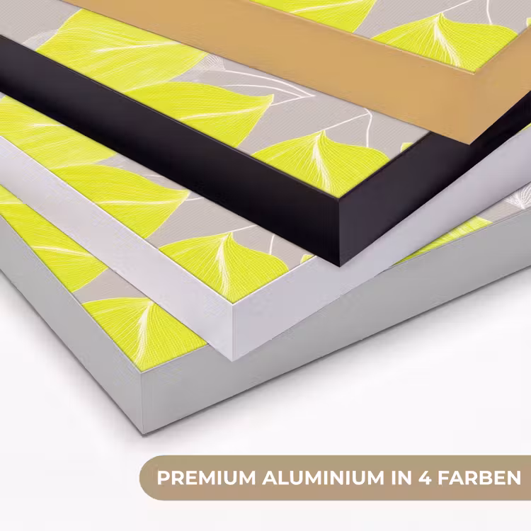 Bladeren - Neon - Geel - Lijnen Textielframe zwart klein -USP_kleurenDE