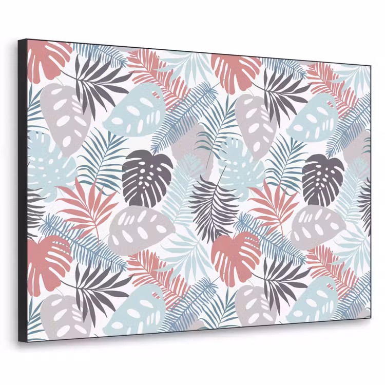 Bladeren - Pastel - Jungle Textielframe zwart klein -3d