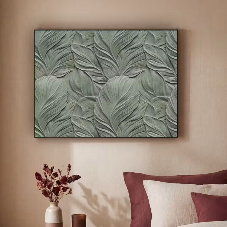 Bladeren - Textuur - Groen Textielframe zwart klein 947 -sfeer1