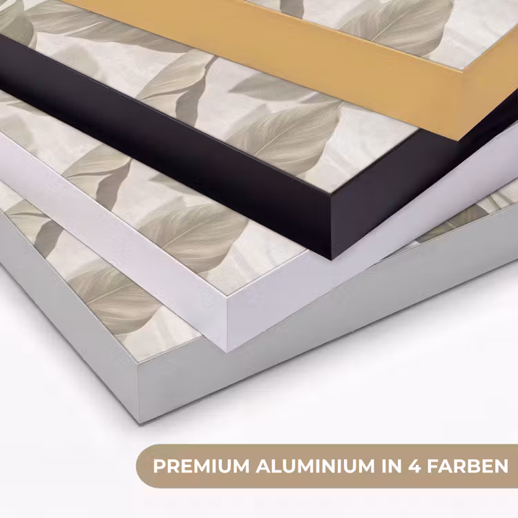 Bladeren - Tropisch - Natuur - Abstract - Beige Textielframe zwart klein -USP_kleurenDE