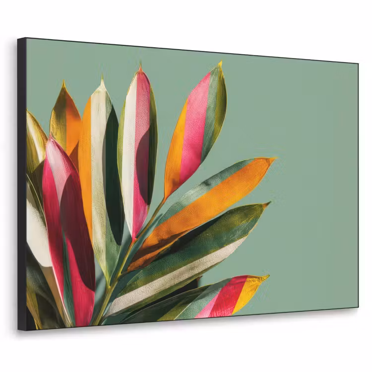 Bladeren - Tak - Kleurrijk Textielframe - compleet frame klein -3d