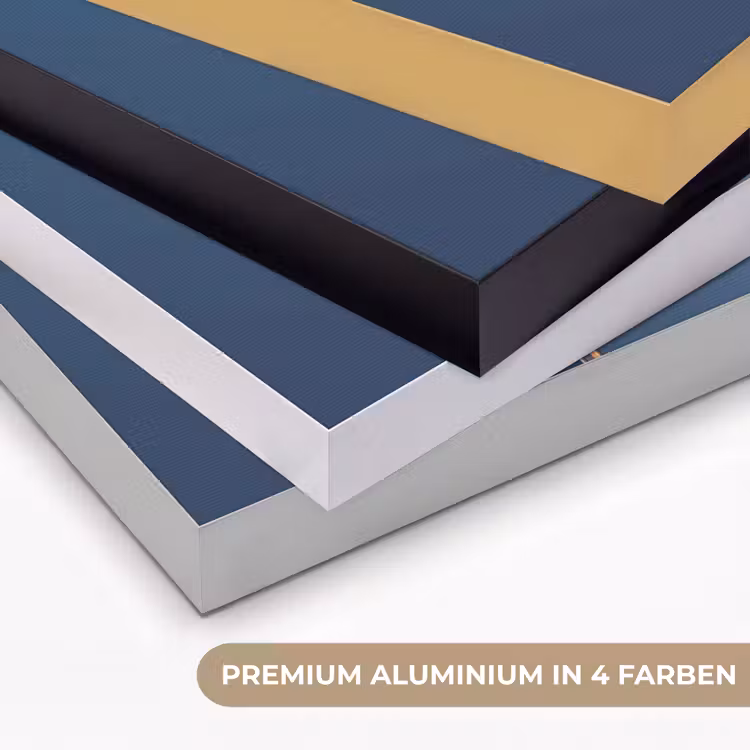 Blauw - Bloem - Glazen - Sierlijk Textielframe zwart klein -USP_kleurenDE