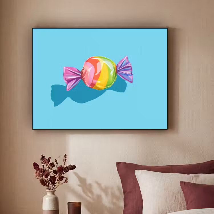 Blauw - Snoep - Regenboog Textielframe - compleet frame klein -sfeer1