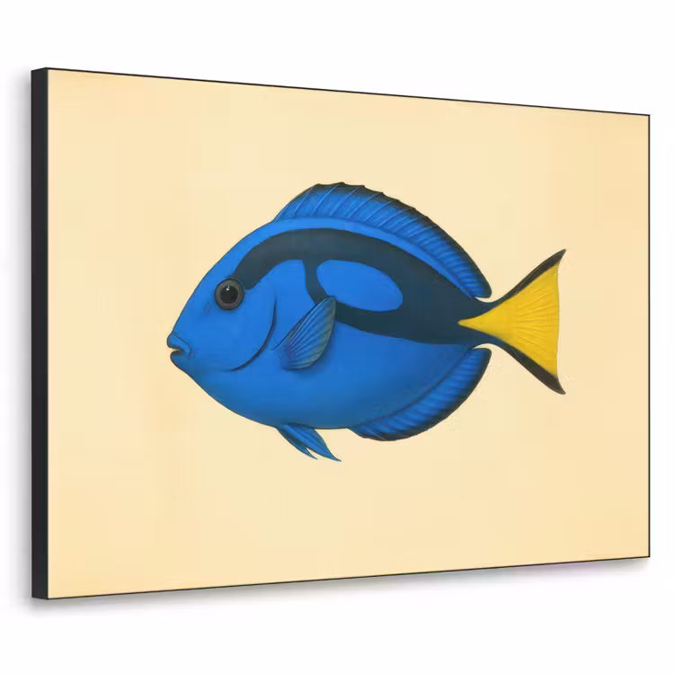 Blauw - Dory - Vis - Staartvin Textielframe zwart klein -3d