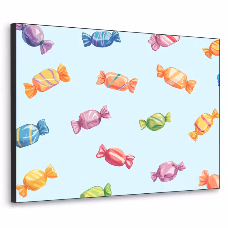 Blauw - Patroon - Snoep Textielframe - compleet frame klein -3d