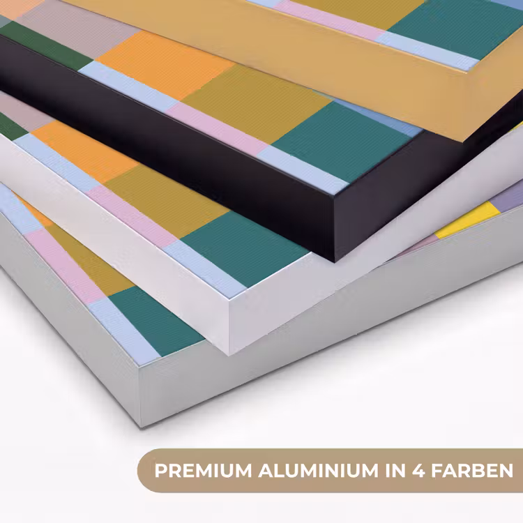 Blokken - Vierkant - Patroon - Gekleurd Textielframe zwart klein -USP_kleurenDE