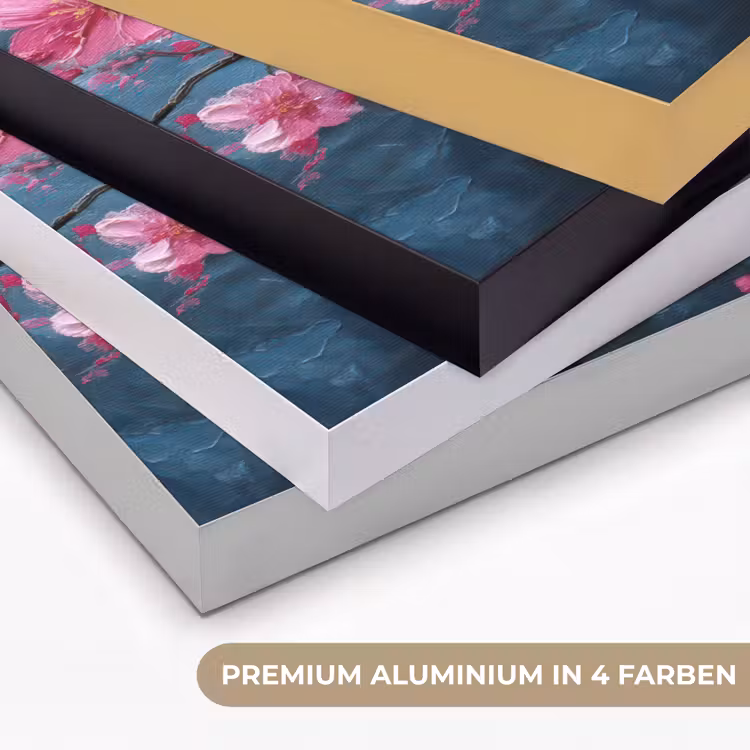 Bloem - Bloesems - Roze - Abstract Textielframe zwart klein -USP_kleurenDE