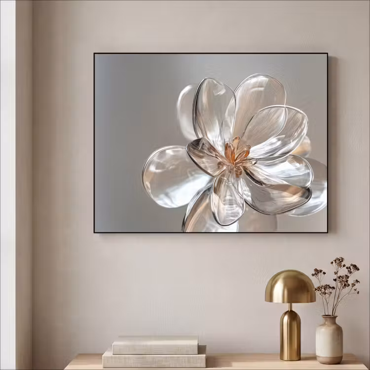 Bloem - Glazen - Doorzichtig Textielframe - compleet frame klein -sfeer2