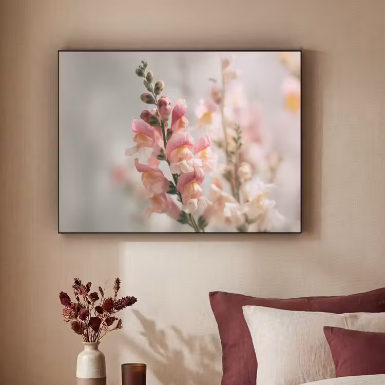 Bloem - Leeuwenbek - Roze - Stengel Textielframe - compleet frame klein -sfeer1