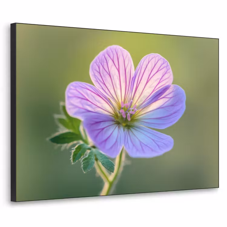 Bloem - Close up - Paars Textielframe - compleet frame klein -3d