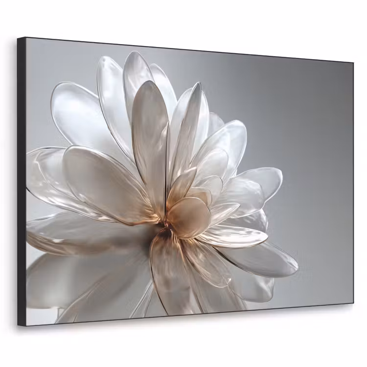 Bloem - Wit - Neutraal Textielframe - compleet frame klein -3d