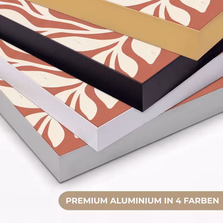 Bloemen - Abstract - Modern - Beige - Natuur Textielframe zwart klein -USP_kleurenDE