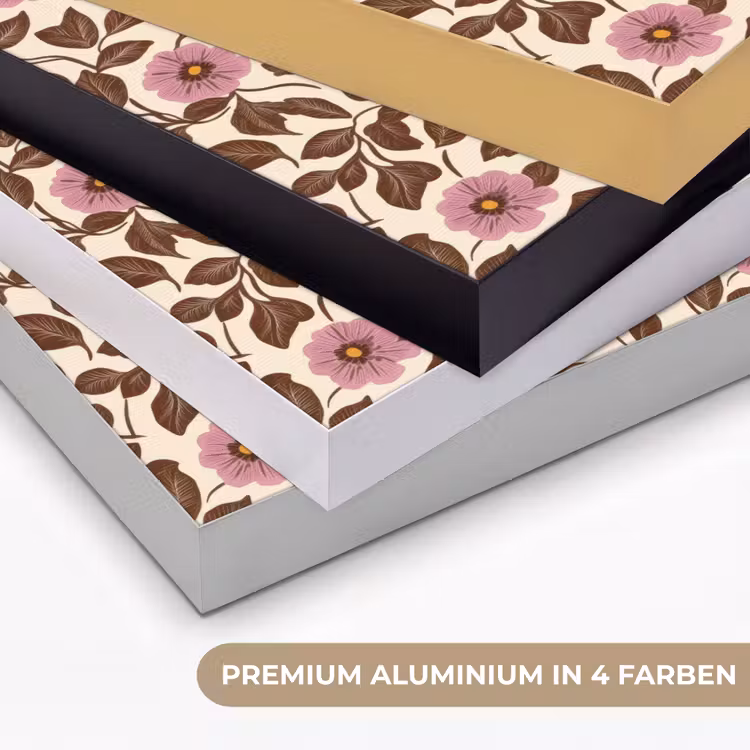 Bloemen - Bladeren - Kleurrijk Textielframe zwart klein 947 -USP_kleurenDE