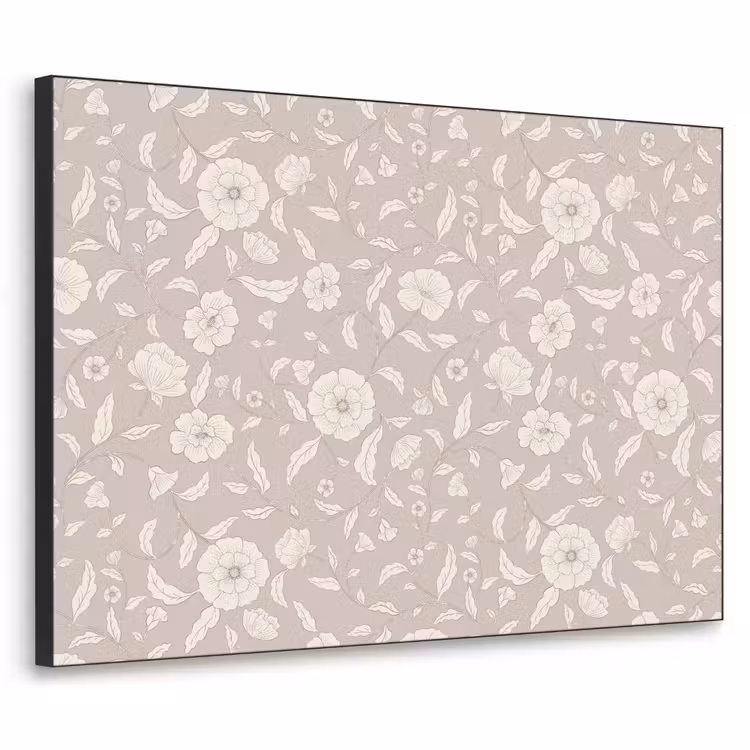 Bloemen - Blaadjes - Patroon Textielframe zwart klein 947 -3d
