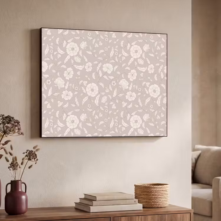 Bloemen - Blaadjes - Patroon Textielframe zwart klein 947 -sfeer3