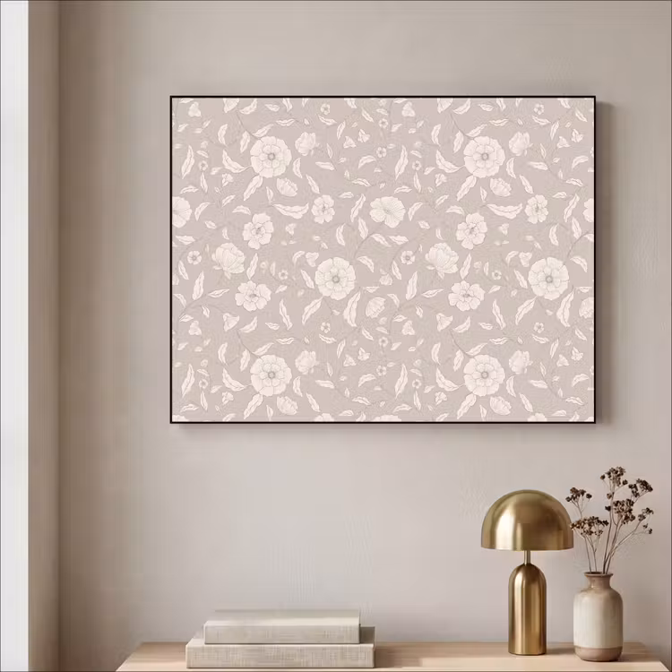 Bloemen - Blaadjes - Patroon Textielframe zwart klein 947 -sfeer2