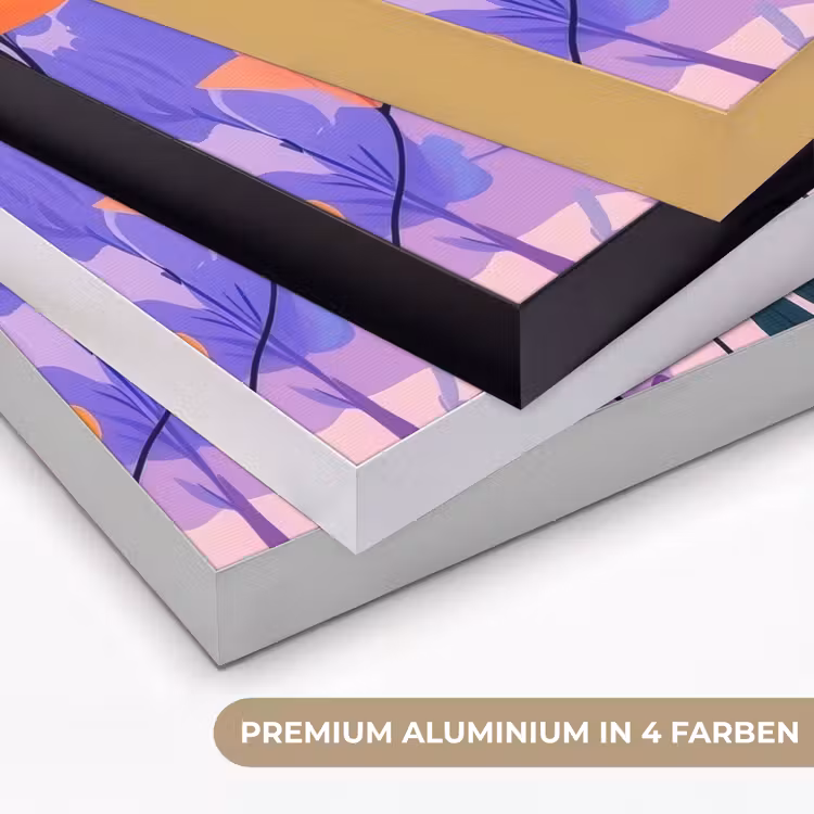 Bloemen - Kleurrijk - Bladeren Textielframe zwart klein -USP_kleurenDE