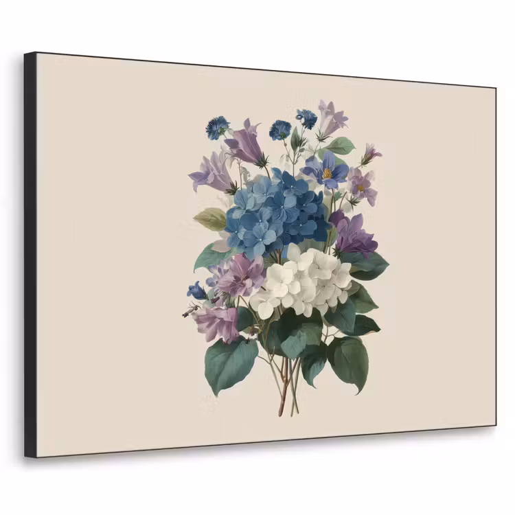 Bloemen - Gedetailleerd - Rust - Realistisch Textielframe - compleet frame klein -3d
