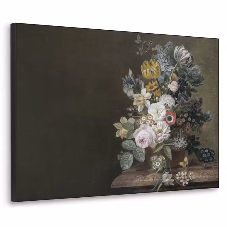 Bloemen - Eelke Jelles Eelkema - Oude meesters Textielframe zwart klein -3d