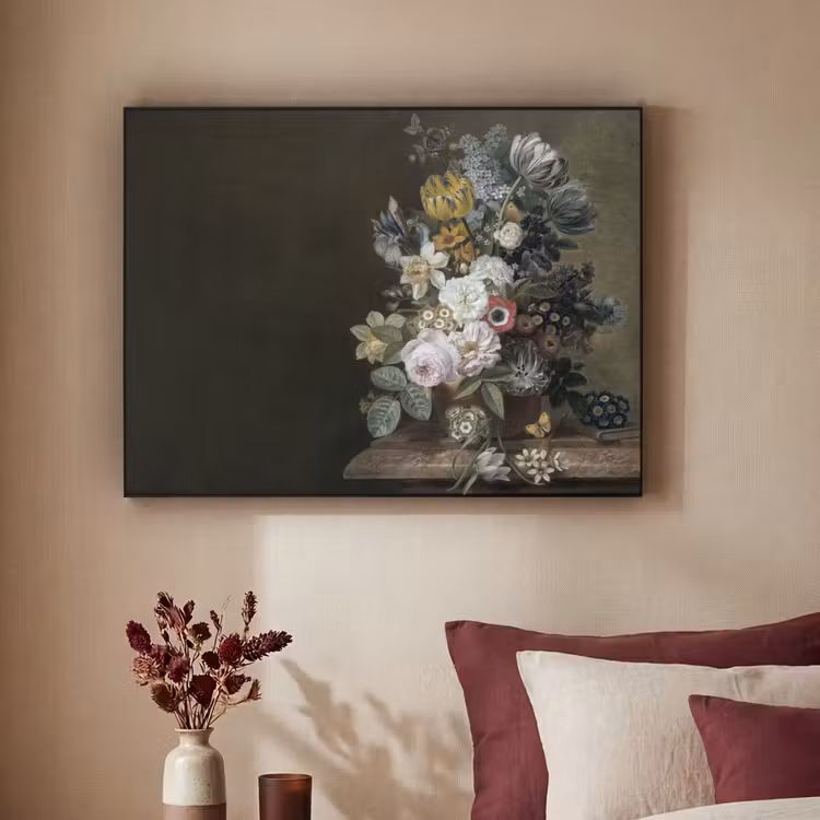 Bloemen - Eelke Jelles Eelkema - Oude meesters Textielframe zwart klein -sfeer1