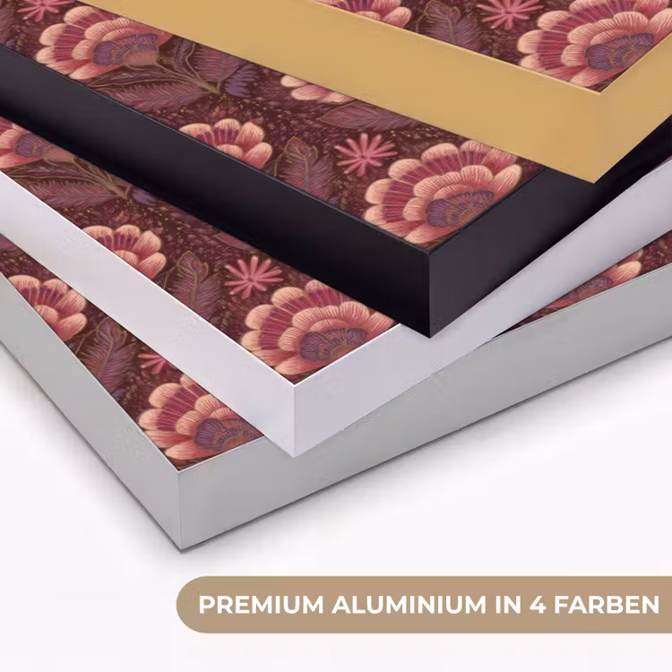 Bloemen - Waaier - Paars Textielframe zwart klein 947 -USP_kleurenDE