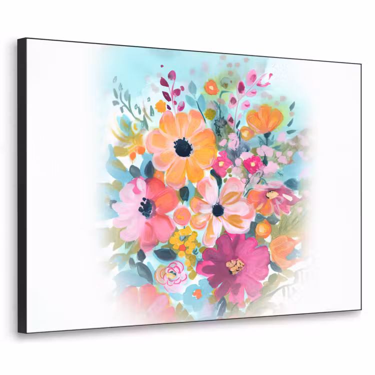 Bloemen - Kleuren - Boeket - Natuur Textielframe zwart klein -3d