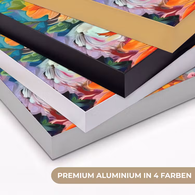 Bloemen - Kleurrijk - Kunst - Olieverf Textielframe zwart klein -USP_kleurenDE