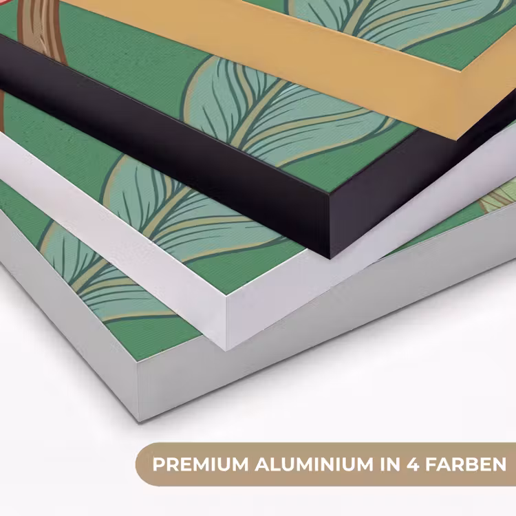 Art Frame - Blumen – Grün – Illustration - Bloemen - Groen - Illustratie Textielframe zwart klein
