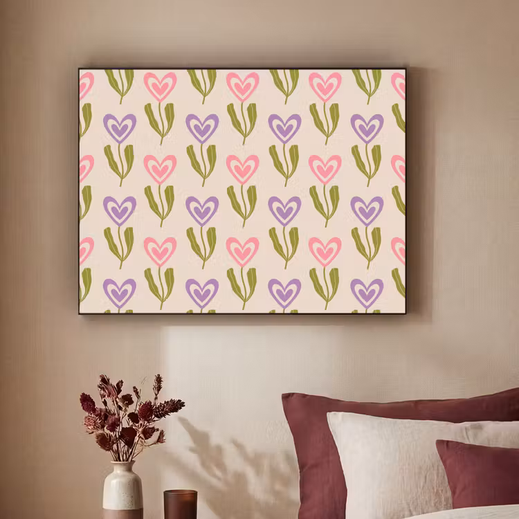 Bloemen - Hartjes - Patroon Textielframe - compleet frame klein 947 -sfeer1