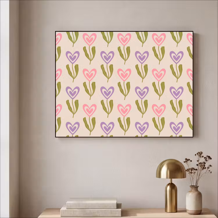 Bloemen - Hartjes - Patroon Textielframe - compleet frame klein 947 -sfeer2