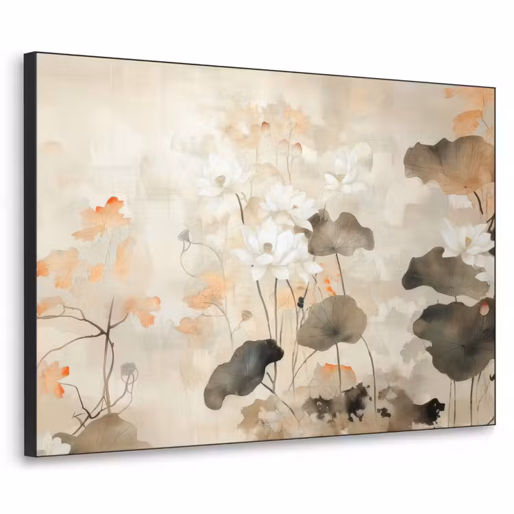 Bloemen - Japandi - Wabi sabi Textielframe - compleet frame klein -3d