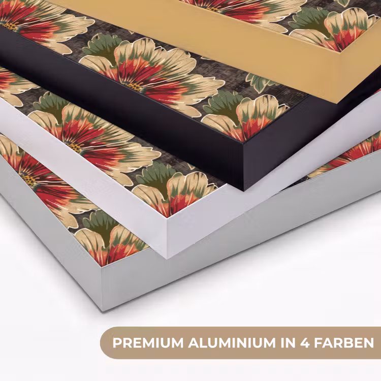 Bloemen - Klassiek - Patroon - Rood Textielframe zwart klein 947 -USP_kleurenDE