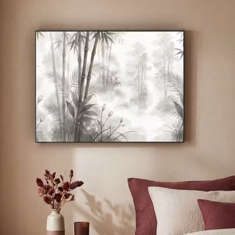 Bloemen - Knop - Tuin - Illustratie - Wit Textielframe zwart klein -sfeer1
