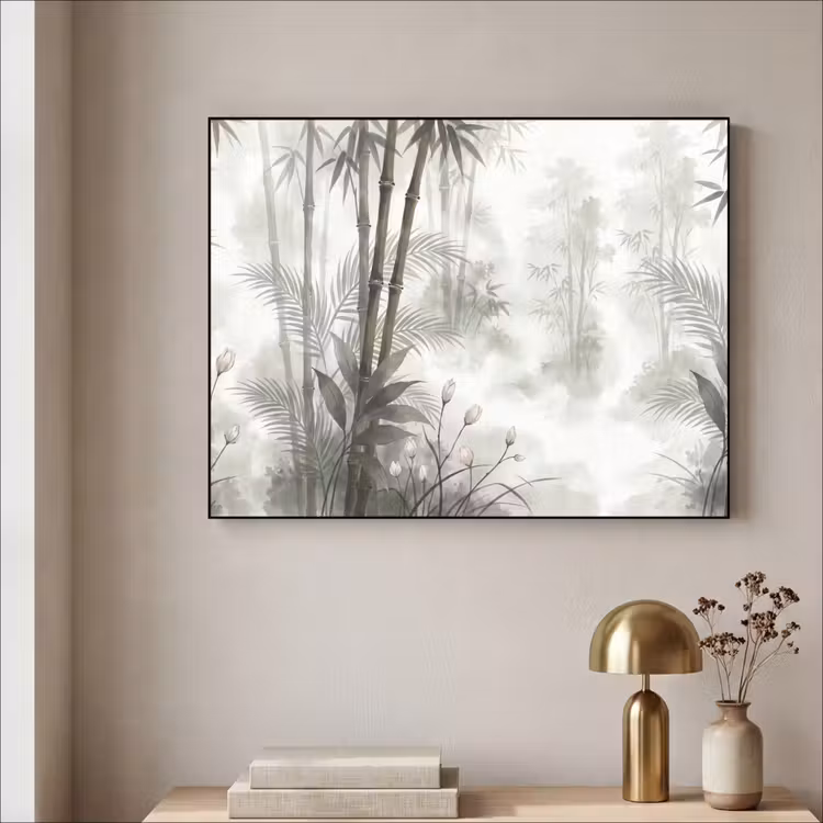 Bloemen - Knop - Tuin - Illustratie - Wit Textielframe zwart klein -sfeer2